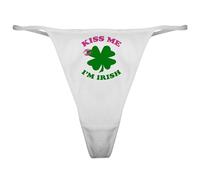 CafePress Kiss Me I'm Irish Classic Thong Underwear, Funny Womens Panties White