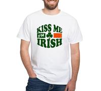 CafePress Kiss Me Im Irish White T Shirt Men's Traditional Fit White Casual Tshirt