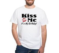 CafePress Kiss Me Its My Birthday White T Shirt Men's Traditional Fit White Casual Tshirt