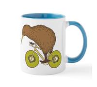 CafePress Kiwi Riding Bike with Kiwi Wheels Mugs 11 oz (325 ml) Ceramic Coffee Mug