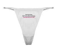CafePress Leave Your Mess Classic Thong Underwear, Funny Womens Panties White