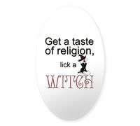 CafePress Lick A Witch Oval Sticker Oval Bumper Sticker, Euro Oval Car Decal