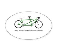 CafePress Life Is A Road Sticker Oval Bumper Sticker, Euro Oval Car Decal