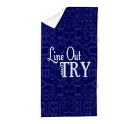 CafePress Line Out And Try Rugby Large Novelty Printed Beach Towel 30"x60"