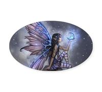 CafePress Little Blue Moon Fairy Fantasy Art Sticker Oval Bumper Sticker, Euro Oval Car Decal