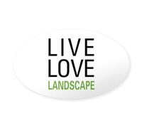 CafePress Live Love Landscape Oval Sticker Oval Bumper Sticker, Euro Oval Car Decal