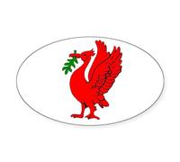 CafePress Liverpool Liverbird Sticker Oval Bumper Sticker, Euro Oval Car Decal