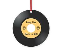 CafePress Long Live Rock 'N Roll 4" Round MDF Wood Ornament