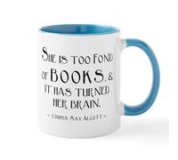 CafePress Louisa May Alcott Too Many Books Mug 11 oz Mug | 11 oz (325 ml) Ceramic Coffee Mug