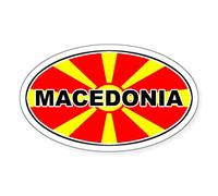 CafePress Macedonian Oval Flag Oval Sticker Oval Bumper Sticker, Euro Oval Car Decal