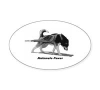 CafePress Malamute Power Oval Bumper Sticker, Euro Oval Car Decal