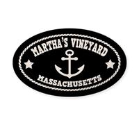 CafePress Martha's Vineyard Anchor Oval Bumper Sticker, Euro Oval Car Decal