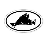 CafePress Martha's Vineyard Map Sticker Oval Bumper Sticker, Euro Oval Car Decal