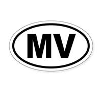 CafePress Martha's Vineyard MV Oval Sticker Oval Bumper Sticker, Euro Oval Car Decal