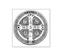 CafePress Medal Of Saint Benedict Square Sticker 3 X 3 Square Bumper Sticker Car Decal