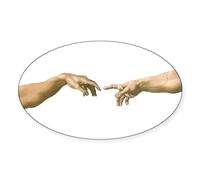 CafePress Michelangelo Creation Of Adam Sticker Oval Bumper Sticker, Euro Oval Car Decal