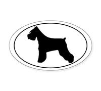 CafePress Miniature Schnauzer Silhouette Oval Sticker Oval Bumper Sticker, Euro Oval Car Decal