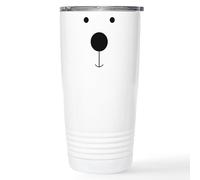 CafePress Minimalist Polar Bear Face Travel Mug Stainless Steel Travel Mug, Insulated 20 oz. Coffee & Tea Tumbler