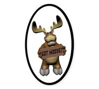 CafePress Moose Joy Oval Sticker Oval Bumper Sticker, Euro Oval Car Decal