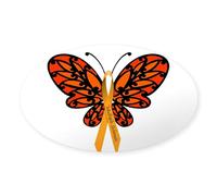 CafePress MS Awareness Butterfly Ribbon Sticker Oval Bumper Sticker, Euro Oval Car Decal