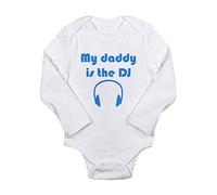 CafePress My Daddy Is The DJ Body Suit Cute Long Sleeve Infant Bodysuit Baby Romper