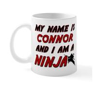 CafePress My Name is Connor and I Am A Ninja Mug 11 oz (325 ml) Ceramic Coffee Mug