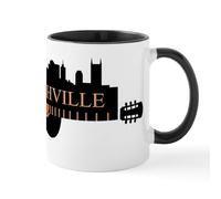 CafePress Nashville Guitar Skyline LT Mugs 11 oz (325 ml) Ceramic Coffee Mug