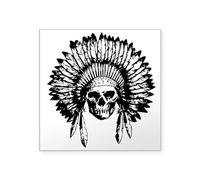 CafePress Native American Skull Sticker Square Bumper Sticker Car Decal