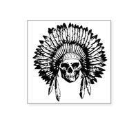 CafePress Native American Skull Sticker Square Bumper Sticker Car Decal