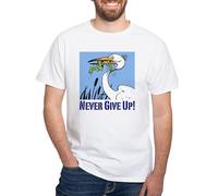 CafePress Never Give Up White T Shirt Men's Traditional Fit White Casual Tshirt