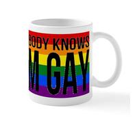 CafePress Nobody Knows I'm Gay Mugs 11 oz (325 ml) Ceramic Coffee Mug