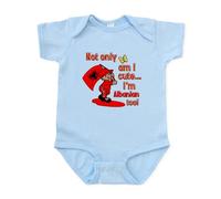 CafePress - Not Only Am I Cute I'm Albanian Too! Infant Bodysu - Cute Infant Bodysuit Baby Romper Sky Blue