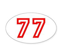 CafePress Number 77 Oval Sticker Oval Bumper Sticker, Euro Oval Car Decal