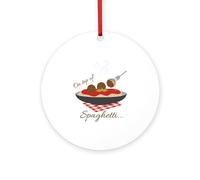 CafePress On Top Of Spaghetti 4" Round MDF Wood Ornament
