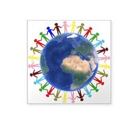 CafePress One Earth One People Sticker Square Bumper Sticker Car Decal