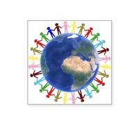 CafePress One Earth One People Sticker Square Bumper Sticker Car Decal