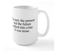 CafePress Past Present Future Tense Large Mug 15 oz (444 ml) Ceramic Coffee Mug
