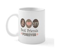 CafePress Peace Love BFF Friendship Mug 11 oz (325 ml) Ceramic Coffee Mug