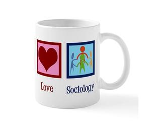 CafePress Peace Love Sociology 11 oz (325 ml) Ceramic Coffee Mug