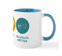CafePress Peace Love Technical and Business Writing Mug 11 oz (325 ml) Ceramic Coffee Mug