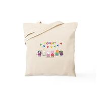 CafePress Peppa Pig Group Hooray Natural Canvas Tote Bag, Reusable Shopping Bag