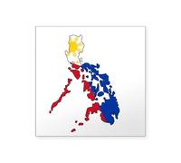 CafePress Philippine Flag And Map Decal Sticker Square Bumper Sticker Car Decal