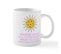 CafePress Pickleball Whose Serve Gift Pickleball Print Mugs 11 oz (325 ml) Ceramic Coffee Mug