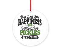 CafePress Pickles Happiness 4" Round MDF Wood Ornament