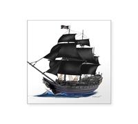 CafePress PIRATE SHIP Sticker Square Bumper Sticker Car Decal