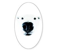 CafePress Polar Bear Sniff Oval Bumper Sticker, Euro Oval Car Decal