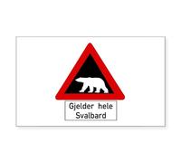 CafePress Polar Bear, Svalbard Norway Sticker (Rectangular Rectangle Bumper Sticker Car Decal