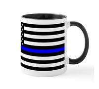 CafePress Police: Black Flag & The Thin Blue Line Mugs 11 oz (325 ml) Ceramic Coffee Mug