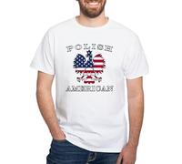 CafePress Polish American Flag Eagle White T Shirt Men's Traditional Fit White Casual Tshirt
