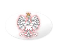 CafePress Polish White Eagle 2 Rectangle Sticker Oval Bumper Sticker, Euro Oval Car Decal